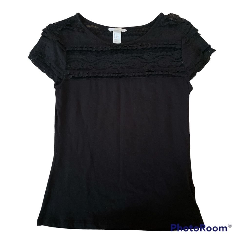 ⚡️ H&M Black Lace Top Blouse ~ Size S ⚡️